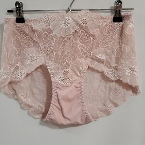 Pink Lace Panties with Floral Patterns